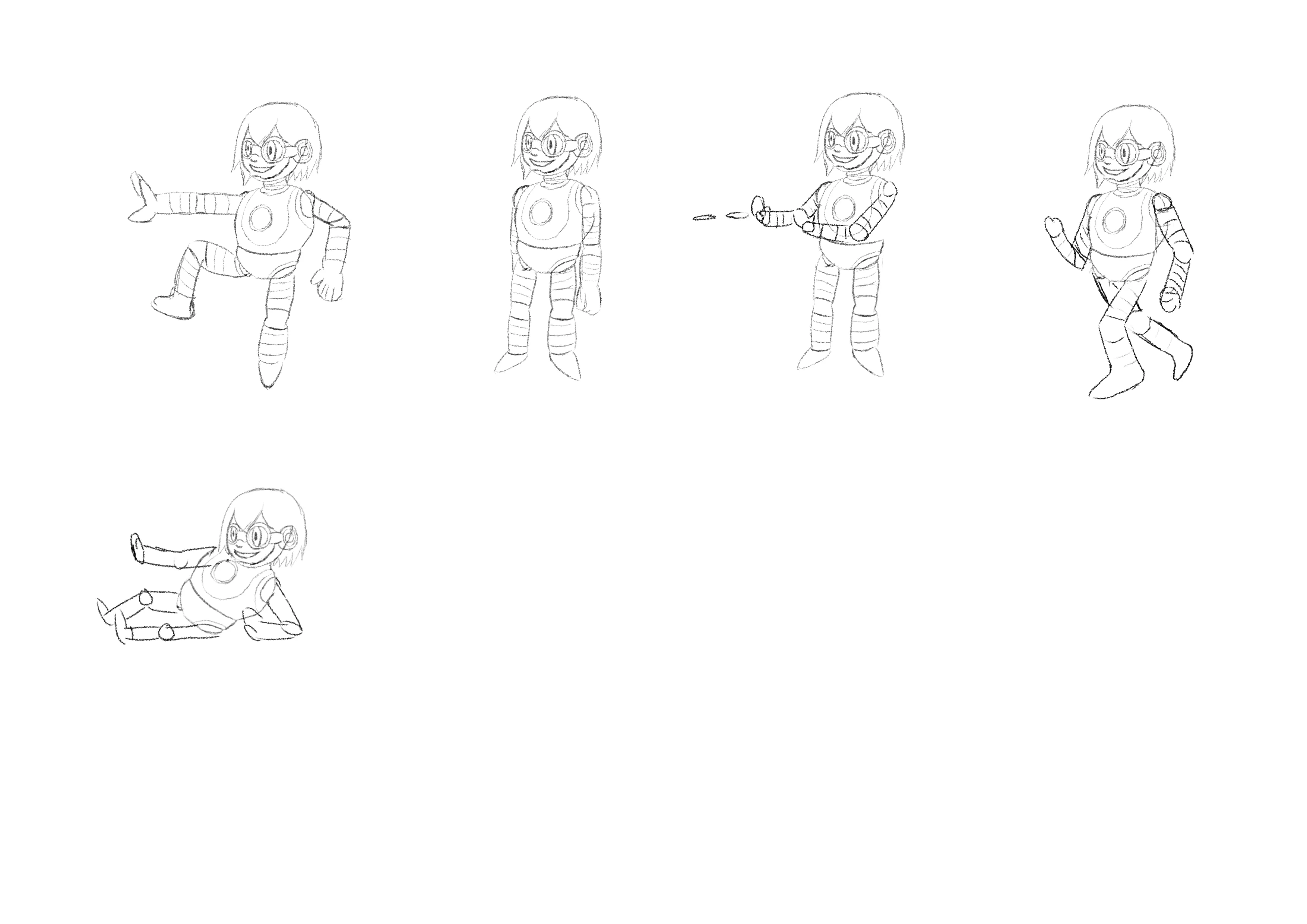 Concept art of various poses for Echo